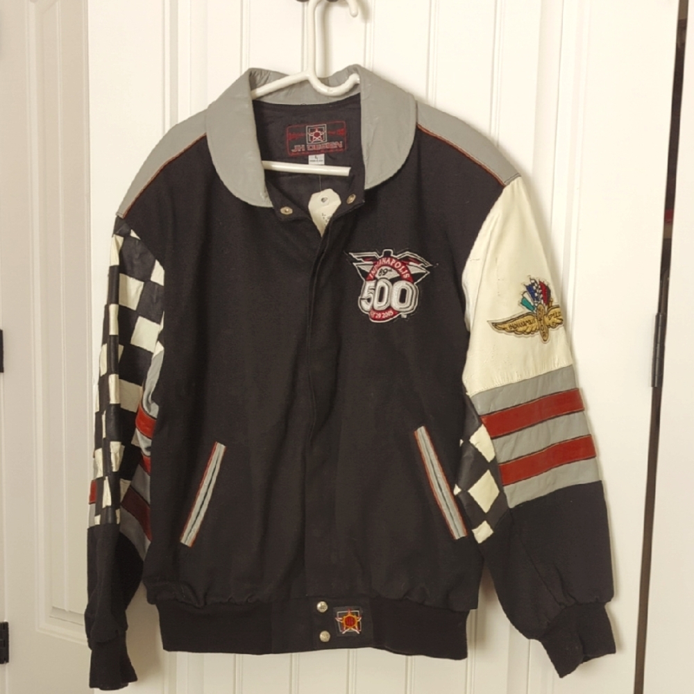 Limited Edition Men's Black and White Indy 500 Racing Jacket